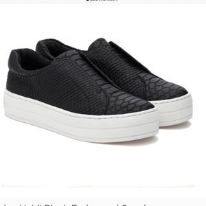 J/Slides Heidi Black Embossed Slip-on Sneaker